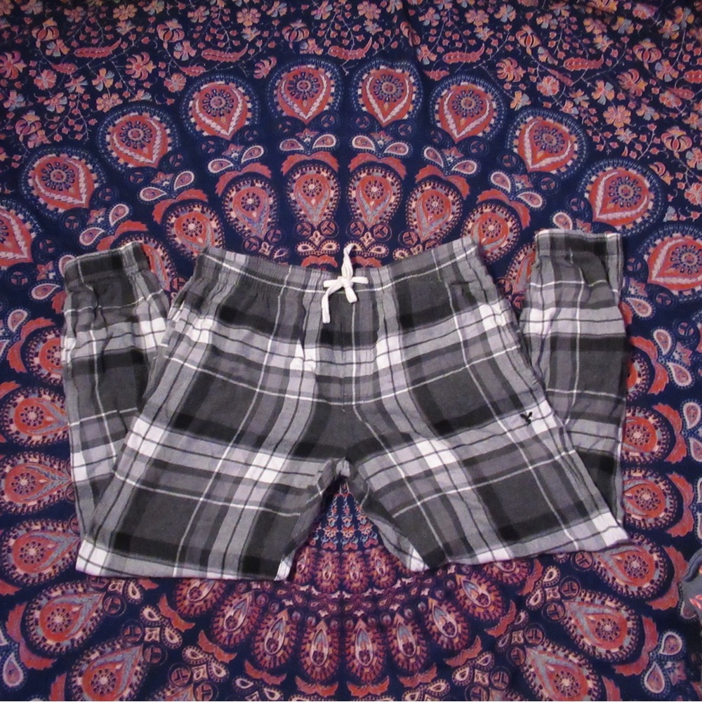 American Eagle Outfitters Gray and White Track Pants